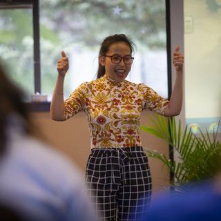 Student presenting at CREATE.