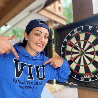 Shahzeidi wearing a VIU hoodie